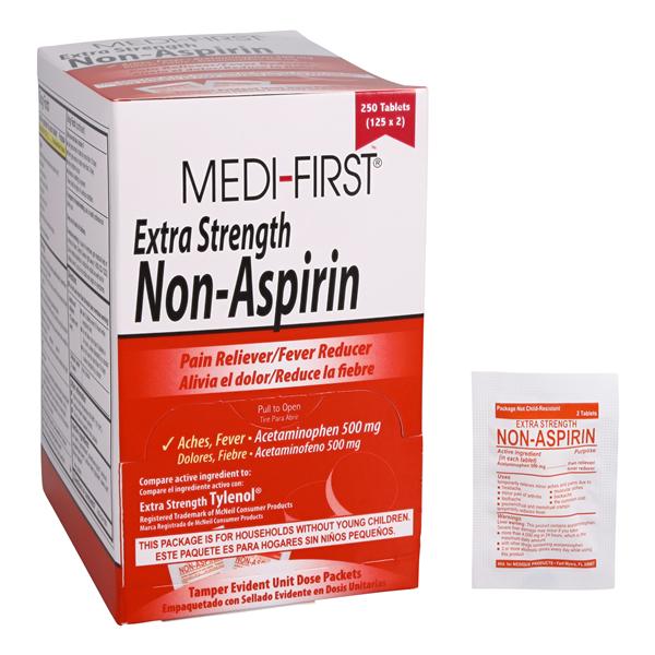 Acetaminophen Non-Aspirin 500mg 125x2/Bx, 12 BX/CA