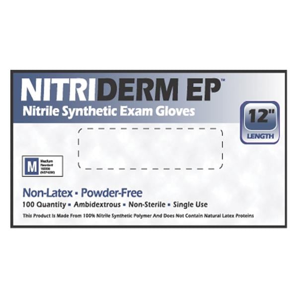 NitriDerm EP Nitrile Exam Gloves Medium Blue Non-Sterile 1000/Ca