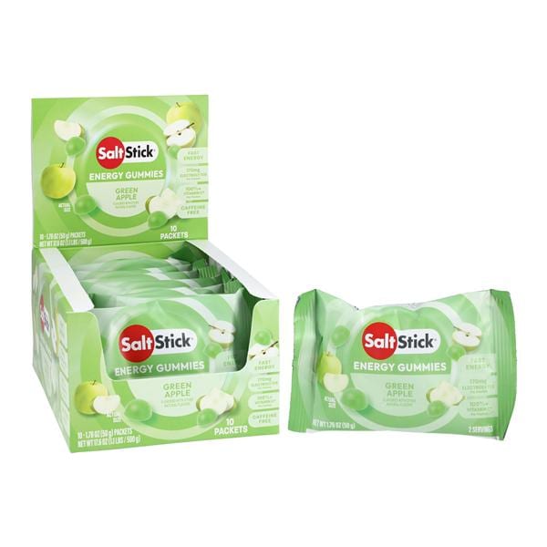 SaltStick Electrolyte Chews Green Apple Packet 10/Cr