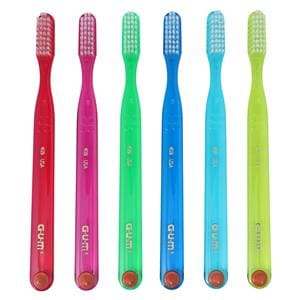 GUM Classic Manual Toothbrush Adult Compact Soft 12/Pk