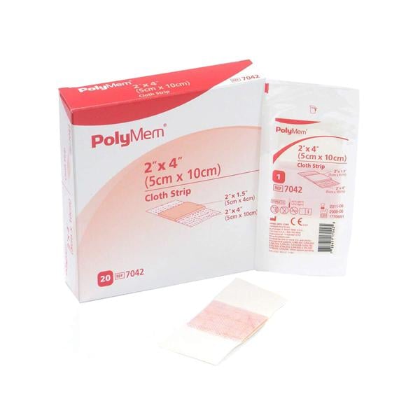 PolyMem Hydrophilic QuadraFoam Dressing 2x4" Sterile Strip Adhesive Pink LF