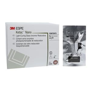 3M Ketac Nano Light Curing Glass Ionomer Composite Qck Mix Cpsl A3 Rfl 20/Pk, 1 PK/CA