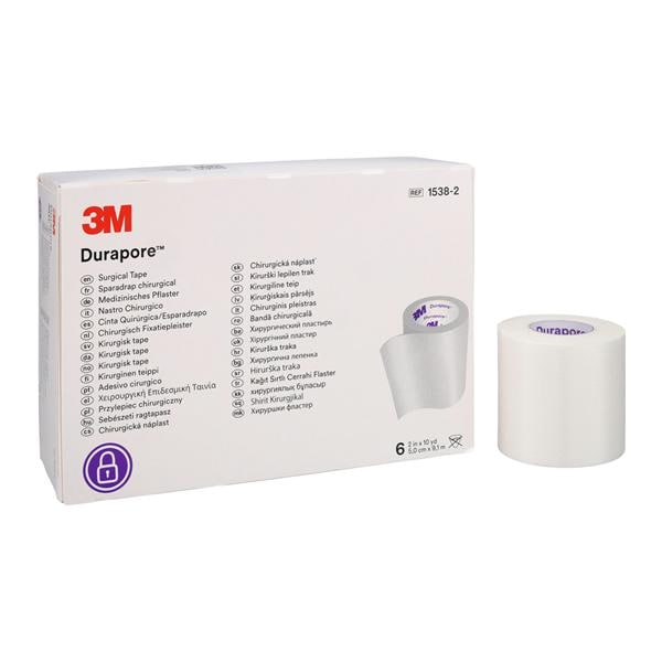 Durapore Surgical Tape Silk 2"x10yd White Non-Sterile 6/Bx, 10 BX/CA