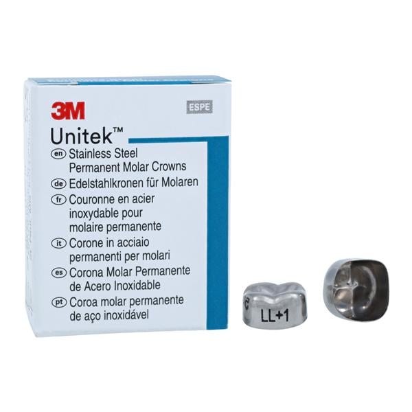 3M™ Unitek™ Crowns Size 1 2nd Permanent Lower Left Molar Replacement Crowns 5/Bx