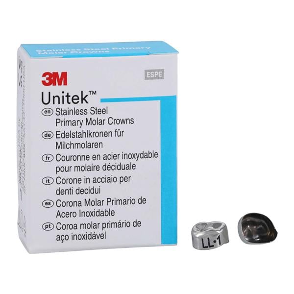 3M™ Unitek™ Crowns Size 1 1st Primary Lower Left Molar Replacement Crowns 5/Bx