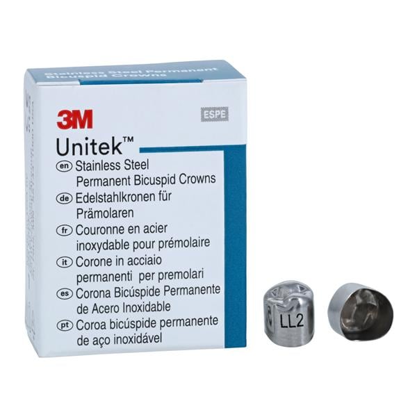 3M™ Unitek™ Crowns Size 2 2nd Perm LLB Replacement Crowns 5/Bx