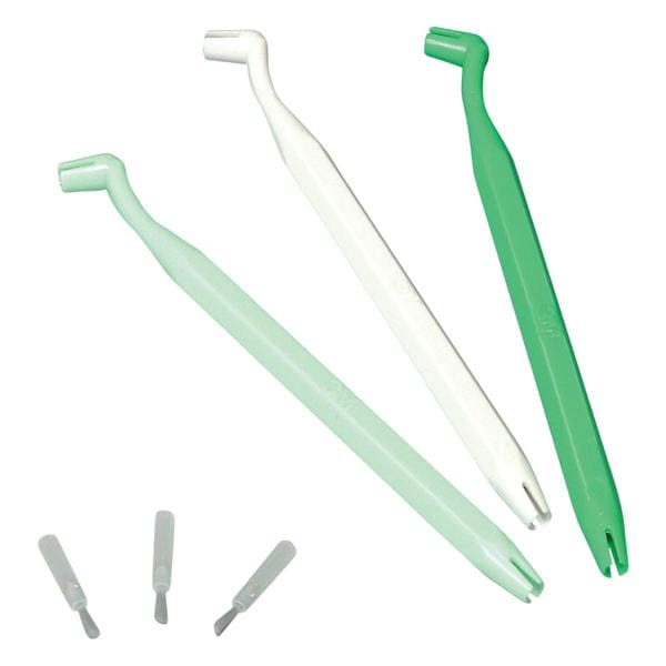 3M Applicator Brush Tips & Handles Green/Light Green/White Regular Ea
