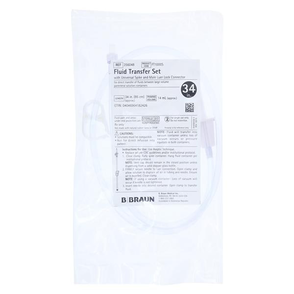 Fluid Transfer Set 32" Distal Luer Slip Connector Universal Proximal Spike 50/Ca