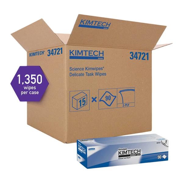 Kimtech Kimwipes Wipe Disposable Tissue / Poly 2 Ply 14.7 in x 16.6 in Wt 92/Bx