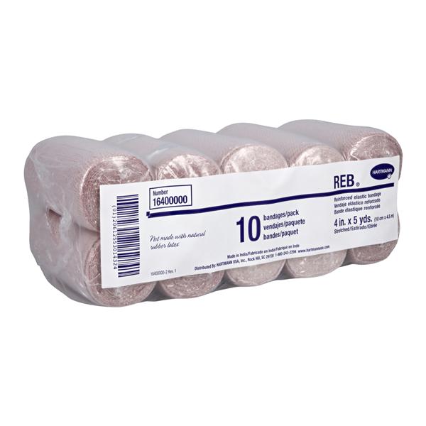 REB Stretch Bandage Elastic 4"x5yd Tan Non-Sterile 10/Pk