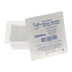 100% Cotton Woven Gauze Sponge 4x4" 16 Ply Sterile USP Type VII LF, 128 PK/CA