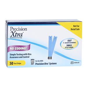 Precision Xtra Glucose Test Strip CLIA Waived 50/Bx, 12 BX/CA