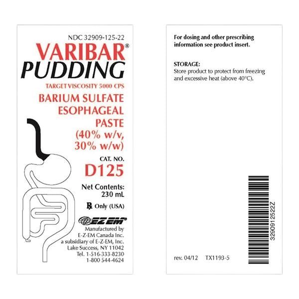 Varibar Pudding Oral Paste 40% Vanilla Tube 230mL 12/Package