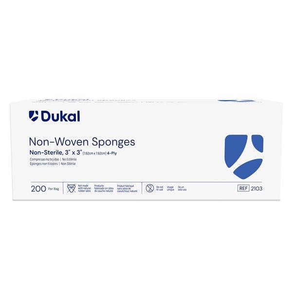 Cotton Gauze Sponge 3x3" 4 Ply Non-Sterile Non-Woven, 20 BG/CA