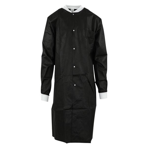 SafeWear High Performance Protective Lab Coat SMS Fabric Medium Jet Black 12/Bg