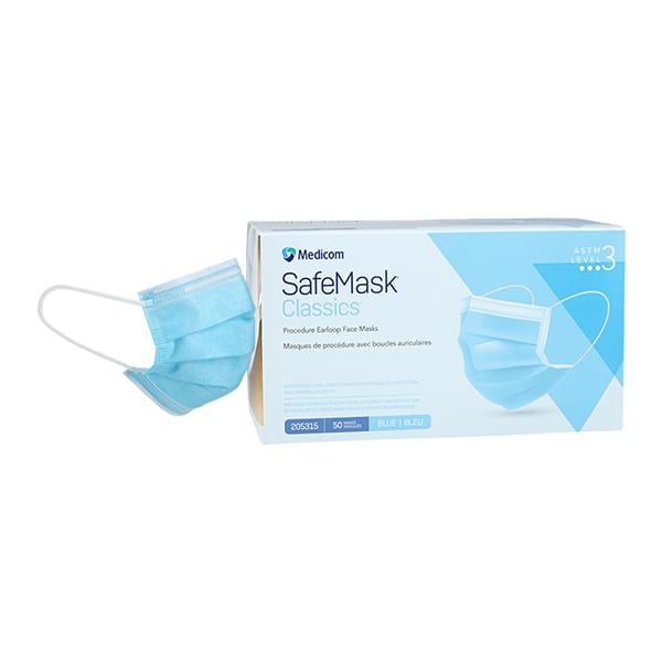 SafeMask Face Mask ASTM Level 3 Blue Adult 50/bx