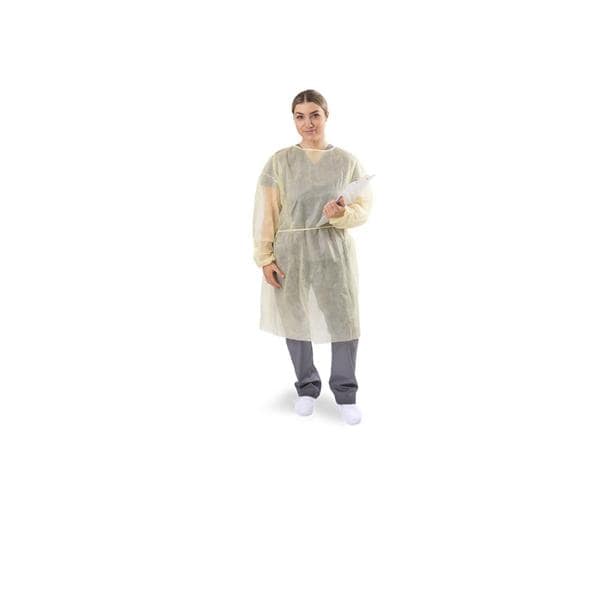Ritmed Isolation Gown Not AAMI Rated Spnbnd Polypro Regular Yellow 50/Ca