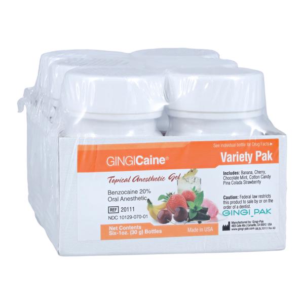 Gingicaine Topical Anesthetic Gel Assorted Variety Pack 6/Pk