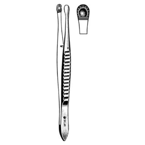Russian Tissue Forcep Straight 6" Ea
