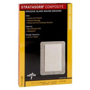 Stratasorb Composite Island Dressing 6x7-1/2" 4 Layer Non-Adherent Adhs Abs LF