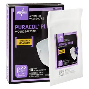 Puracol Plus Collagen Dressing 2x2.25" Sterile Highly Absorbent LF