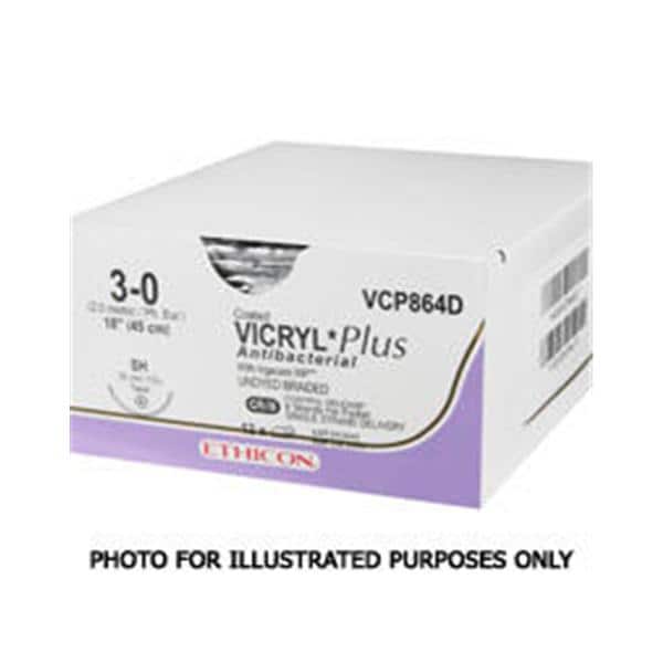 Vicryl Plus Suture 2-0 1x36" Triclosan/Polyglactin 910 Braid CTX Violet 36/Bx