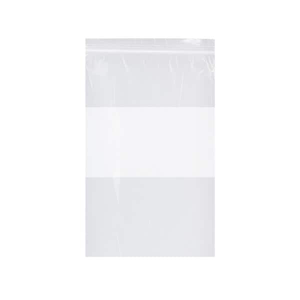 Zip Bag Clear White Block 5x8, 2mil 1000/Bx