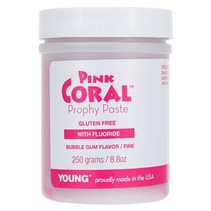 Coral Prophy Paste Fine Bubblegum With Fluoride 8.8 oz Jar 9oz/Jr, 16 EA/CA