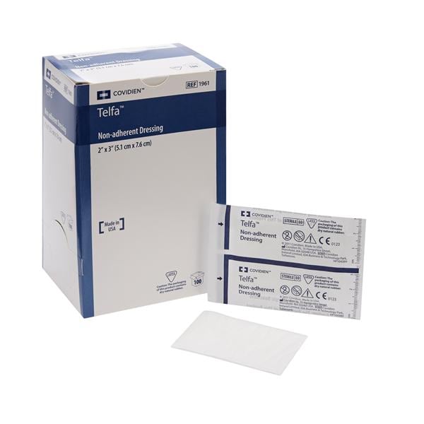 Telfa Ouchless Cotton/Polyester Gauze Pad 2x3" Sterile Non-Adherent Wht Abs Ltx, 24 BX/CA