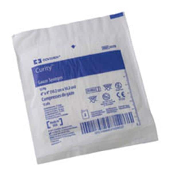 Curity 100% Cotton Gauze Sponge 4x4" 12 Ply Sterile USP Type VII LF, 16 BX/CA
