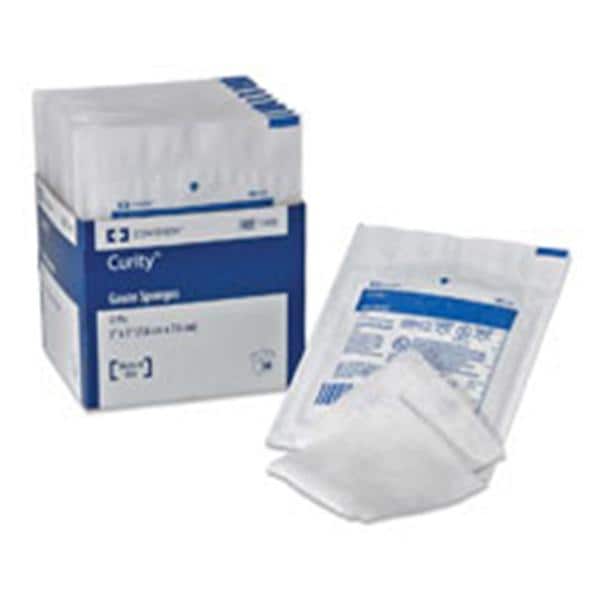 Curity 100% Cotton Gauze Sponge 4x4" 12 Ply Sterile USP Type VII LF, 24 BX/CA
