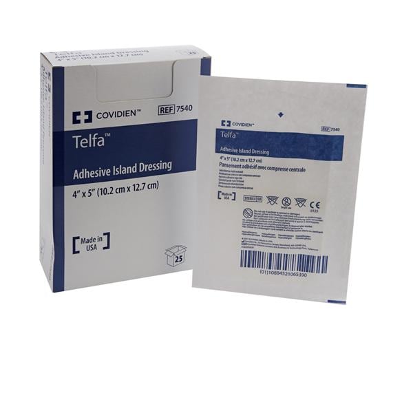 Telfa Cotton/Polyester Island Dressing 4x5" Sterile Non-Adherent Adhesive Abs LF, 8 BX/CA