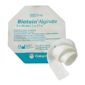 Biatain Calcium Alginate/CMC Alginate Dressing 1x17.5" Sterile Rope Wht Hi Abs