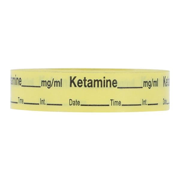 Anesthesia Label Ketamine mg/ml Yellow 1/2x500&quot; 333/Rl