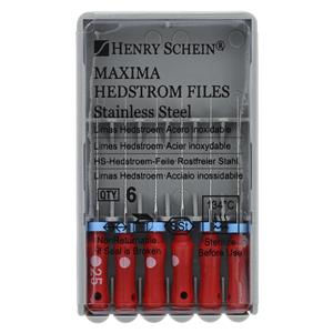 Maxima Hand Hedstrom Files 21 mm Size 25 Stainless Steel Yellow 6/Bx