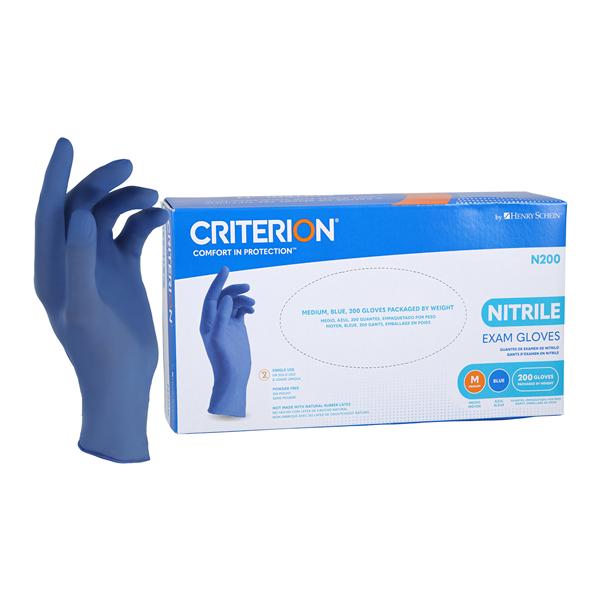 Criterion N200 Nitrile Exam Gloves Medium Blue Non-Sterile 200/Bx, 10 BX/CA