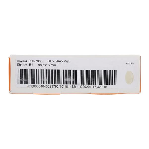 Zirlux Temp Multilayer PMMA Disc B1 98x16mm Ea