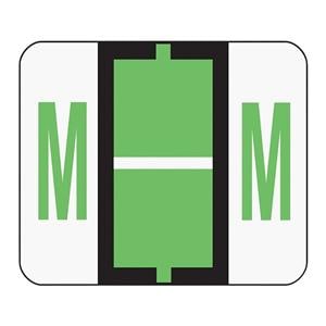 Bar-Style Permanent Alphabetical Labels M Light Green 500/Roll 500/Pk