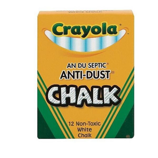 Crayola Anti-Dust Chalk White 12/Box Sticks 12/Bx