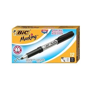 BIC Mark-it Permanent Markers Black 12/Pack 12/Pk