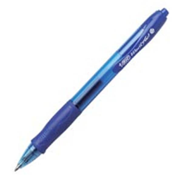 BIC Retracting Gel Rollerball Pen Medium Point 0.7 mm Blue 12/Pk