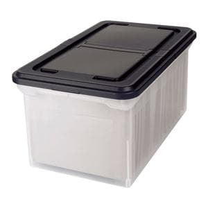 Stackable File Tote Box Letter Size Clear/Black Ea