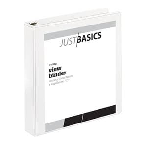 Stride D-Ring View Binder 1-1/2" Rings White Ea