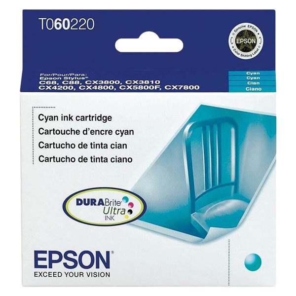 Epson 60 (T060220-S) DuraBrite Ultra Cyan Ink Cartridge Ea