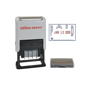 Self-Inking Dater With Extra Pad Paid Red/Blue Ink Ea