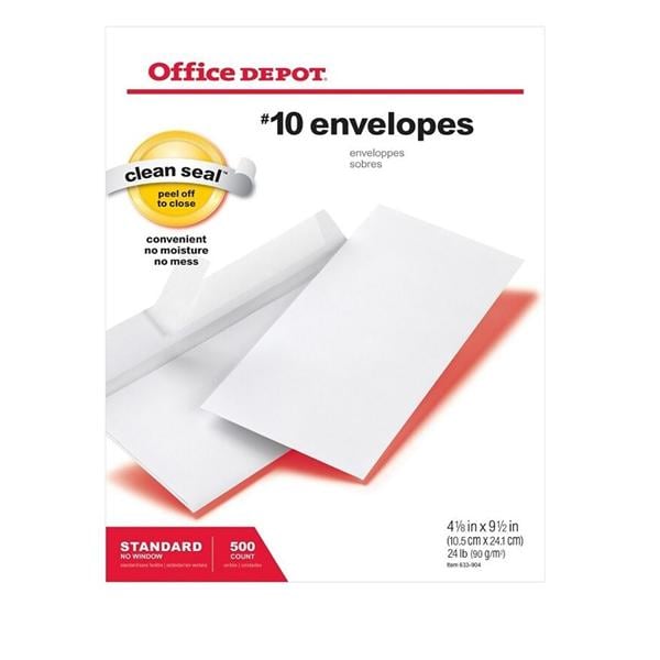 Clean Seal Envelopes #10 4 1/8 in x 9 1/2 in White 500/Bx