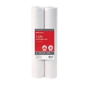Single-Ply Paper Rolls 2 1/4 in x 130 ft White 12/Pk