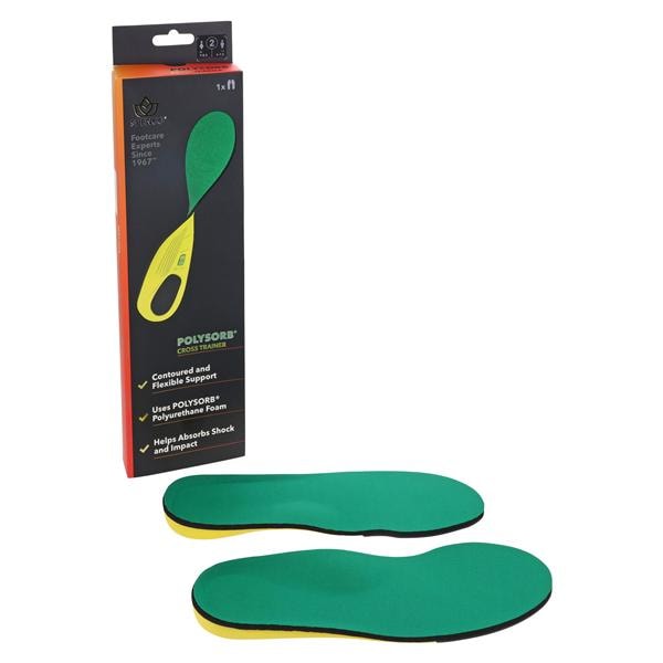 Cross Trainer Insole Green Full Length Men 6-7.5 / Women 7-8.5
