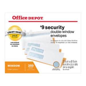 Dbl-Winow Envelope #9 3.875 in x 8.875 in White 250/Box 250/Bx