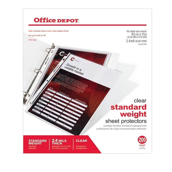Standard Weight Sheet Protectors 8 1/2 in x 11 in Clear 2/Pack 200/Bx